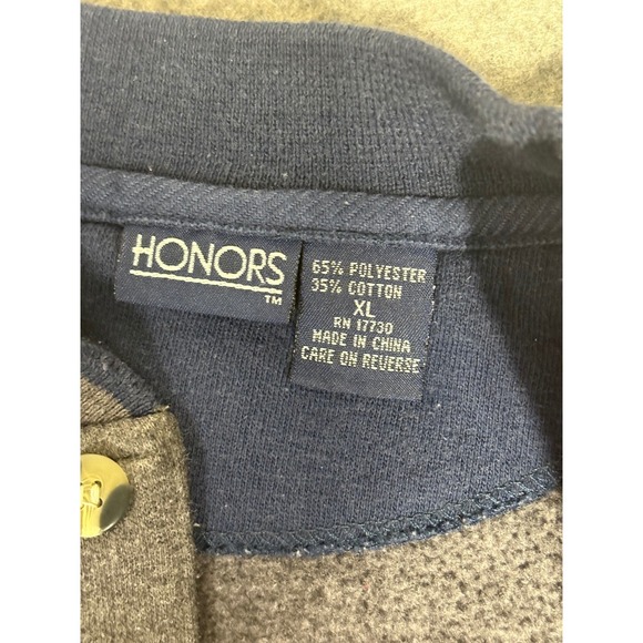 Honors Mens Pullover Sweatshirt Colorblock Rugby Style XL Gray Green Navy - Picture 4 of 8